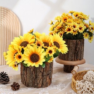 조화 해바라기조화화분 (세트) 편한 인테리어조화 인조화분 JH13, 2개, K3-2P