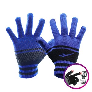 프로스펙스 메타 니트장갑 스마트폰터치 장갑 아동/성인, 블루