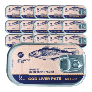 아틀란틱피쉬 ATLANTIC FISH 대구 간 페이트 통조림 Cod Liver Pate, 125g, 1개