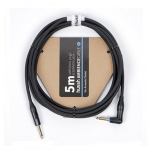 허쉬 HUSSH AMBIENCE Acoustic Guitar Cable 앰비언스 사일런트 어쿠스틱기타 통기타 케이블 5m 일자 to ㄱ자, 1개