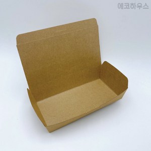 [소량] 크라프트에코도시락 2호 100개 종이도시락 김밥도시락 크라프트도시락 일회용용기 푸드트럭용기 도시락용기 친환경도시락 친환경도시락용기, 1개
