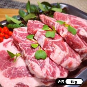 이베리코 부위별선택 대용량(꽃목살1kg 항정살1kg 갈비살1kg 듀록삼겹살2kg), 이베리코 꽃목살15mm(1kg), 1개