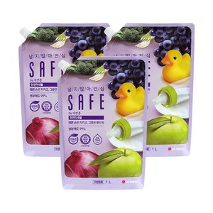 세이프 천연 미네랄 주방세제 리필형, 1000ml, 3개