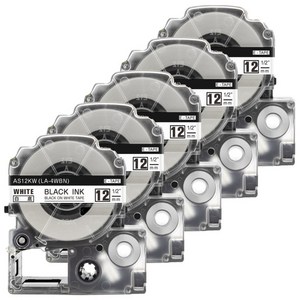 퀵라벨 엡손 라벨 테이프 리락쿠마 호환 OK730 LW-K200BL H200RK K200PK K740WH OK1000P 스티커 라벨기 라벨용지, AS12K 5개