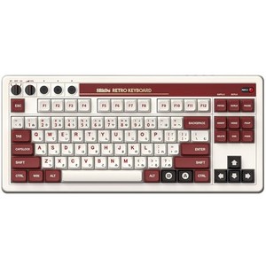 [국내정발] 8BitDo 레트로 키보드 Reto Mechanical Keyboad [M N C64 F], F에디션, 레드, 백축