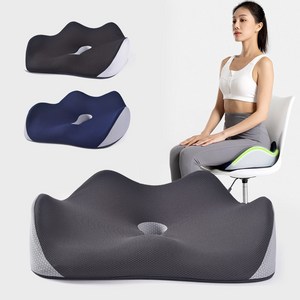 [아띠꼴로] 사무실 수험생 기능성 키높이 의자 방석 3D 쿠션방석, 블랙