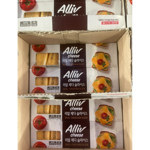 [코스트코]동원 ALLIV 리얼 체다치즈 슬라이스 125장 REAL CHEDDAR CHEESE 종이박스에 아이스팩 포장, 18g, 125개