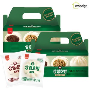 삼립 단팥호빵 10개+야채호빵 10개, 1개, 1.8kg