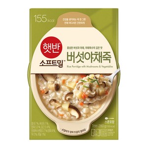 CJ 햇반 소프트밀 버섯야채죽 280g, 24개