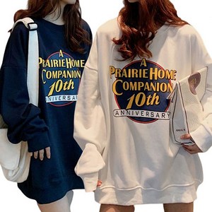 엘레스 여성용 박시핏 긴팔 티셔츠 블랙+화이트 2장