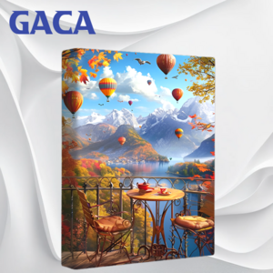 GACA 선명한 5D 액자 보석십자수 캔버스형 DIY 키트 40 x 50 cm, 가을풍경, 1세트