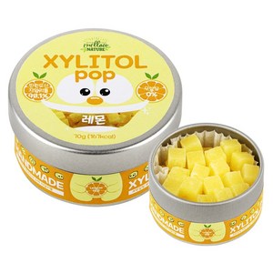 수제 장인 자일리톨 팝 캔디 사탕 핀란드산 100% 레몬 비타민C, 70g, 1개