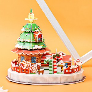 3D입체퍼즐 크리스마스 트리상점 페이퍼토이 조립취미 모형만들기