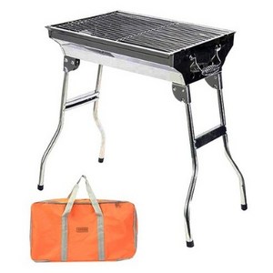 노마드캠핑 스테인레스 BBQ그릴 스탠드형 실버 + 파우치, 1세트