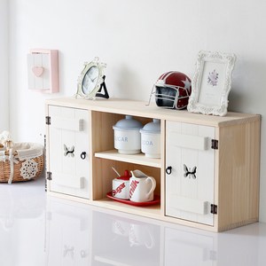 나무다움 나비 양문 선반장 다용도수납장, 내추럴, 2단