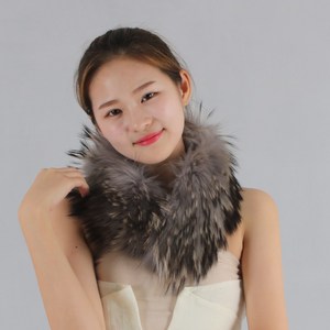 FM589 럭셔리 라쿤퍼 매그넷 퍼머플러 털목도리 라쿤 털 카라 넥워머 머플러 목도리 천연 라쿤털