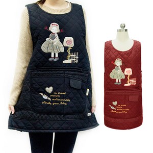 꼬레하우씨 겨울앞치마 두근두근 (일반), 블랙, 1개