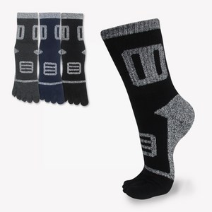 양말조아 두꺼운 통파일 스포츠 등산 남자 발가락양말 장목_5족