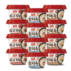 양반 쇠고기죽4개+참치죽4개+전복죽4개 288g, 12개