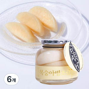 살롱드쿡 국내산 백도 복숭아 병조림, 6개, 500g