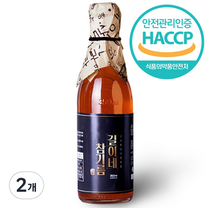 시장쏙 고소한 길이네 참기름, 2개, 300ml