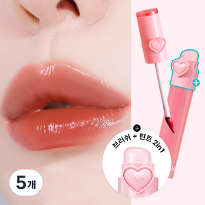 [YNM 본사] YNM 하트 젤링 틴트(실리콘 브러쉬 내장), 5개, 2.6g, 04 보늬밤젤링