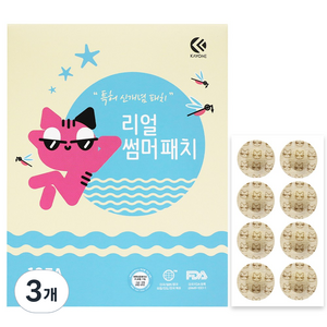 리얼썸머 모기 독성 분해 패치, 3개, 12매입