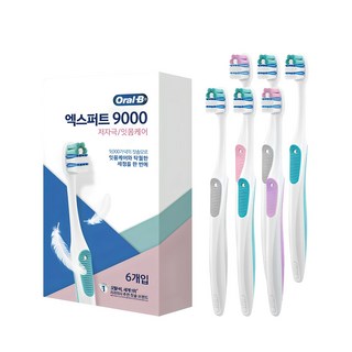 오랄비 엑스퍼트 9000 칫솔, 6개입, 1개