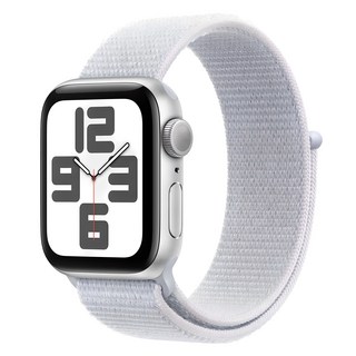 Apple 정품 2024 애플워치 SE 2세대 알루미늄 케이스, 40mm, GPS, 실버 / 블루 클라우드 스포츠 루프, Loop