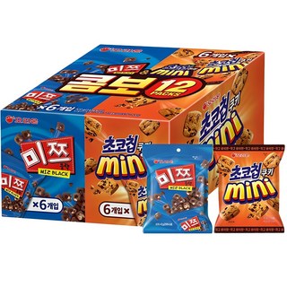 오리온 콤보 12 PACKS 과자세트, 미쯔 6p + 초코칩 쿠키 미니 6p, 1개 대표 이미지 - 초코과자 추천