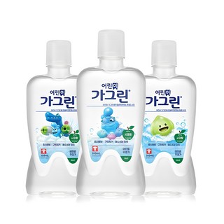 가그린 어린이용 구강세정제 사과향, 380ml, 3개