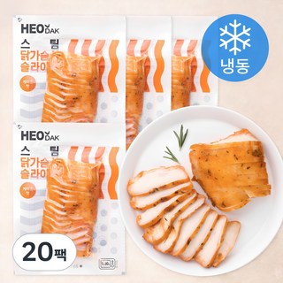 허닭 스팀 닭가슴살 슬라이스 케이준맛 (냉동), 100g, 20팩