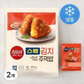 햇반쿡반 스팸 김치 주먹밥 (냉동), 500g, 2개 빕스쿠폰