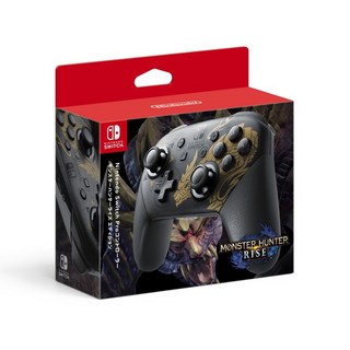 Nintendo 任天堂 魔物獵人 崛起 PRO 控制器, 黑色, 1個, PRO手把