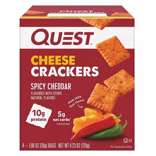 Quest 起司餅乾辣切達起司 4 塊, 1個, 120g