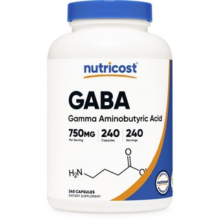 nutricost GABA補充膠囊 750mg, 240顆, 1罐