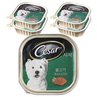 시저 1세 이상 강아지 주식캔, 소, 100g, 5개