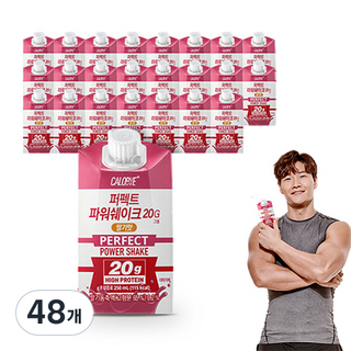 칼로바이 퍼펙트 파워쉐이크 20G 마시는 프로틴 음료 딸기맛, 48개, 250ml