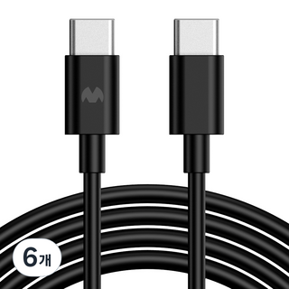 구스페리 c타입 to c타입 60W 고속 충전 케이블, 0.5m, 블랙, 6개