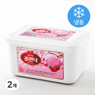 롯데웰푸드 조안나 딸기 빙과 (냉동), 5L, 1개입, 2개