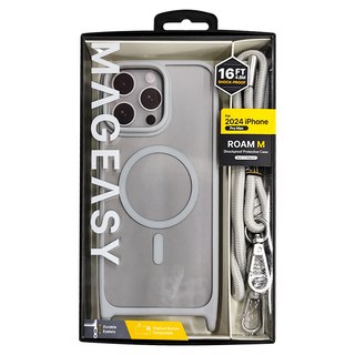MAGEASY Roam M 城市漫遊超軍規防摔掛繩手機殼 適用於2024 iPhone Pro Max, 16FT/4.8M防摔, iPhone 16 Pro Max, 鈦色
