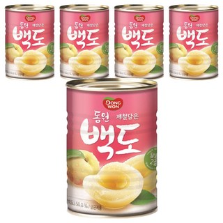 동원 백도 과일통조림, 400g, 5개