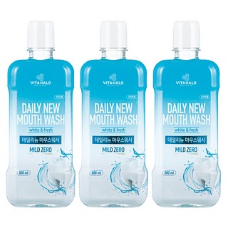 비타할로 데일리뉴 마우스워시 마일드 제로, 800ml, 3개