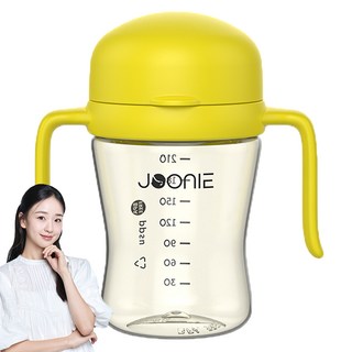 주니 유아용 뚜껑 일체형 자기주도컵 2세대 210ml, 1개, 옐로우