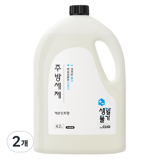 크리오 생활물가 주방세제 레몬민트향, 4.2L, 2개 은나노스텝시즌3주방세제