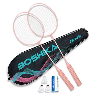 배곧인터내셔널 보시카 배드민턴 라켓 2p + 셔틀콕 3p + 가방 세트, PRO300(PK), 1세트