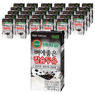 베지밀 뼈에좋은 칼슘두유 검은콩 검은깨 검은쌀, 190ml, 32개