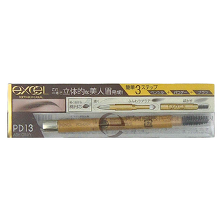 日本 excel 3合1持久造型眉筆 PD13 麻灰, PD13亞麻灰, 1支