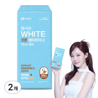 화이트 코튼 팬티라이너, 일반, 90개입, 2개