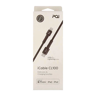 pqi 勁永 PQI iCable CL100 MFI認證USB-C to Lightning 快充傳輸線 蘋果認證 100cm, 恆星黑 Stellar Black, 1條